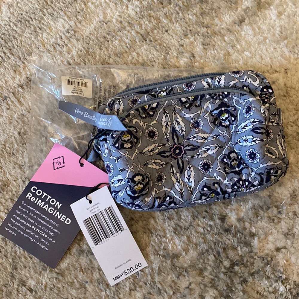 Vera Bradley Mini Cosmetic Bag in Recycled Cotton NWT